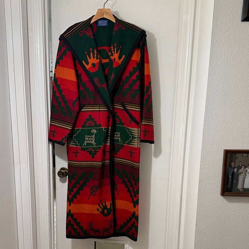 Pendleton Multicolor Hooded Cape Coat